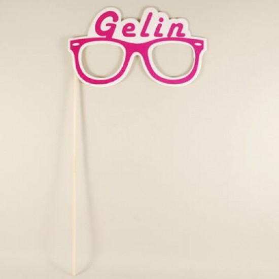 Konuşma Balonlu Pembe Gelin Gözlük