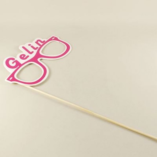 Konuşma Balonlu Pembe Gelin Gözlük