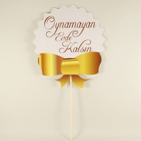 Oynamayan Evde Kalsın Altın Renk Konuşma Balonu