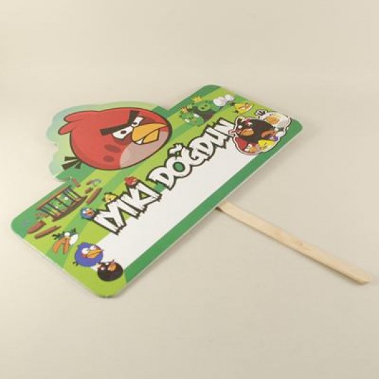 Angry Birds Temalı İsim Yazılabilen Konuşma Balonu