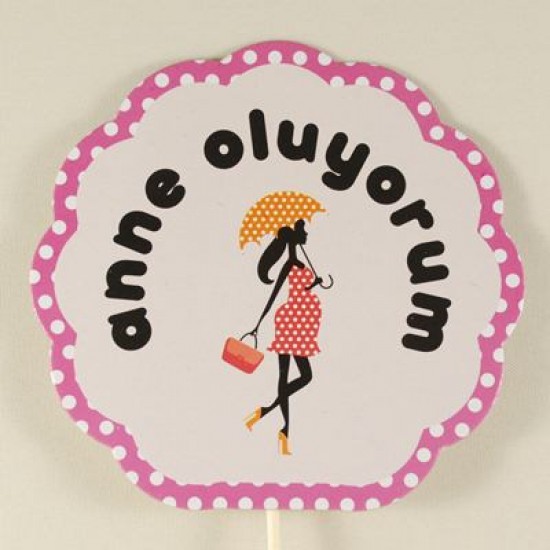 Anne Oluyorum Pembe Konuşma Balonu