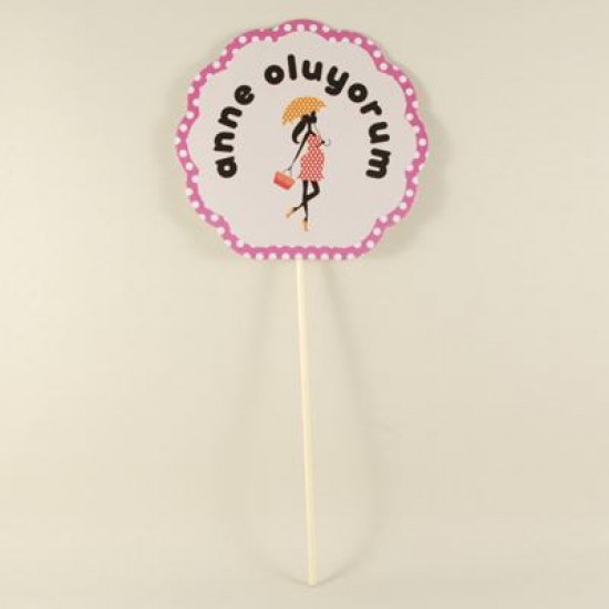 Anne Oluyorum Pembe Konuşma Balonu