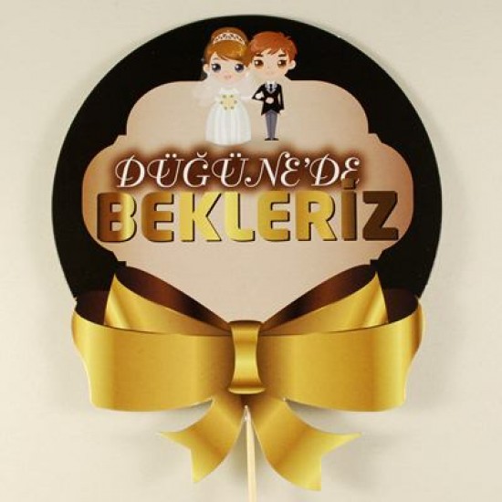 Düğünede Bekleriz Altın Rengi Konuşma Balonu