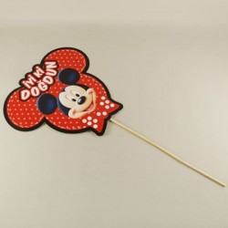 İyiki Doğdun Mickey Mouse Kulaklı Kırmızı Puantiyeli Konuşma Balonu