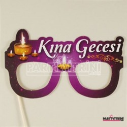 Kına Gecesi Simli Mor Gözlük Konuşma Balonu