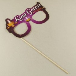 Kına Gecesi Simli Mor Gözlük Konuşma Balonu