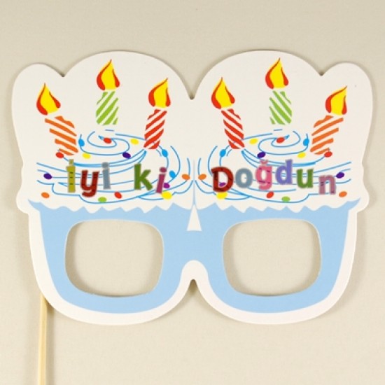 İyiki Doğdun Temalı Mavi Kağıt Gözlük