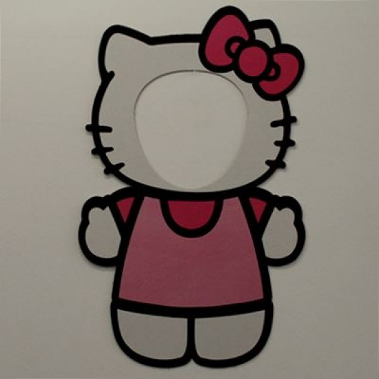 Hello Kitty Şeklinde Kafa Geçirilen Fotoğraf Çerçevesi 57X35 Cm