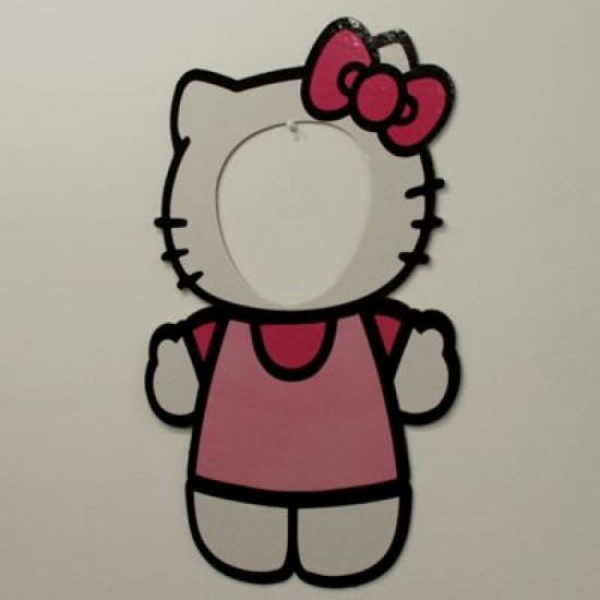 Hello Kitty Şeklinde Kafa Geçirilen Fotoğraf Çerçevesi 57X35 Cm
