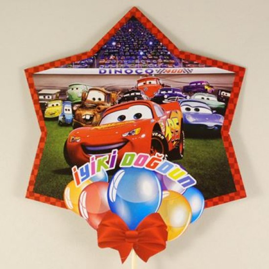 İyiki Doğdun Arabalar Şimşek Mc Queen Yıldız Konuşma Balonu