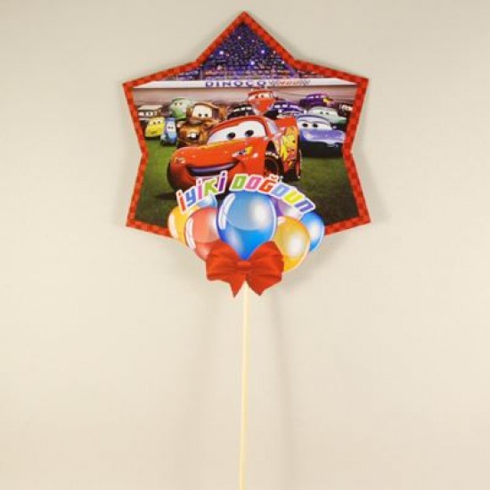 İyiki Doğdun Arabalar Şimşek Mc Queen Yıldız Konuşma Balonu