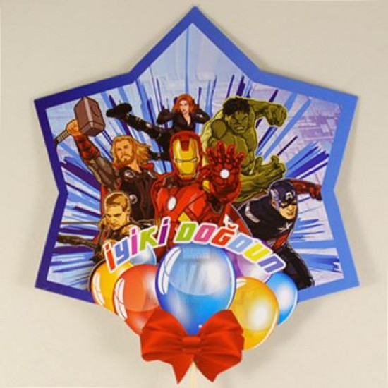 İyiki Doğdun Avengers Yenilmezler Temalı Yıldız Konuşma Balonu