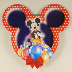 İyiki Doğdun Mickey Mouse Kulaklı Kırmızı Konuşma Balonu