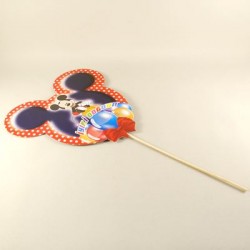 İyiki Doğdun Mickey Mouse Kulaklı Kırmızı Konuşma Balonu