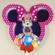 İyiki Doğdun Minnie Mouse Kulaklı Pembe Konuşma Balonu