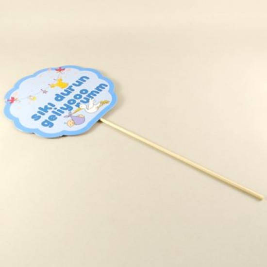 Sıkı Durun Geliyorum Leylekli Mavi Konuşma Balonu