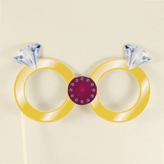 Elmas Figürlü Yuvarlak Gözlük Fotoğraf Aksesuarı