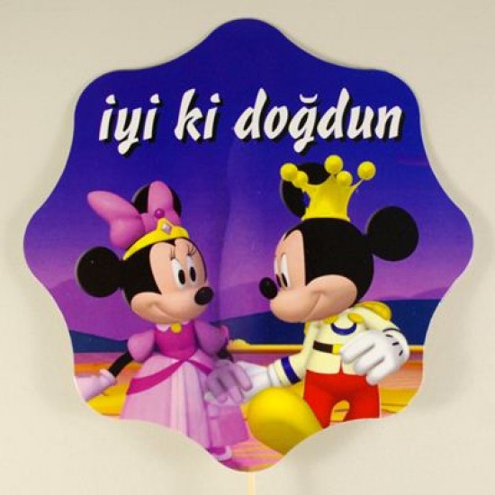 İyiki Doğdun Kral Ve Kraliçe Minnie Mickey Mouse Konuşma Balonu