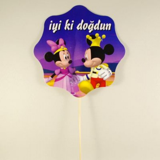 İyiki Doğdun Kral Ve Kraliçe Minnie Mickey Mouse Konuşma Balonu