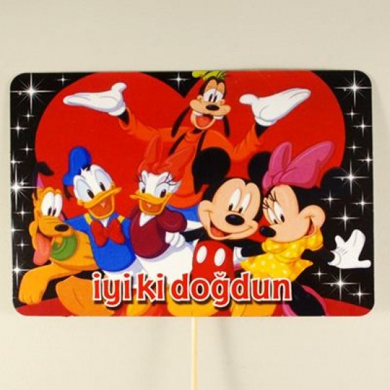 İyiki Doğdun Mickey Ve Arkadaşları Dikdörtgen Konuşma Balonu