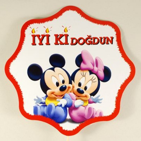 İyiki Doğdun Minnie Ve Mickey Mouse Konuşma Balonu