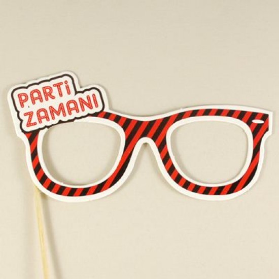 Parti Zamanı Yazılı Gözlük Konuşma Balonu