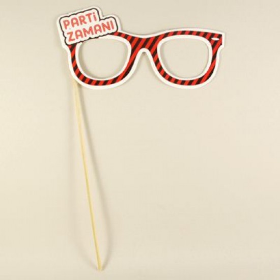 Parti Zamanı Yazılı Gözlük Konuşma Balonu