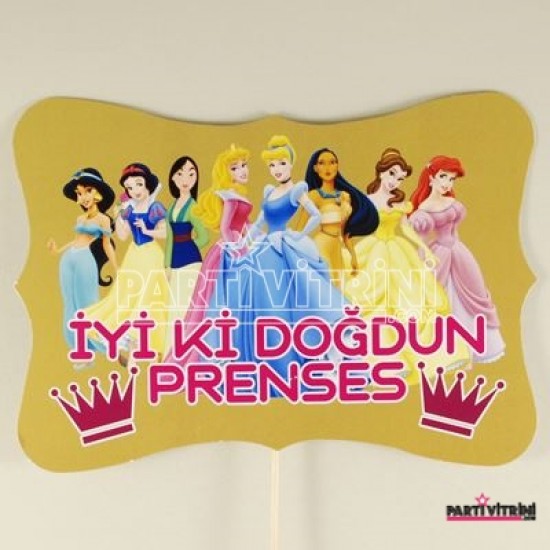 İyiki Doğdun Prenses Dikdörtgen Konuşma Balonu