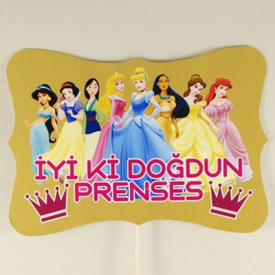 İyiki Doğdun Prenses Dikdörtgen Konuşma Balonu