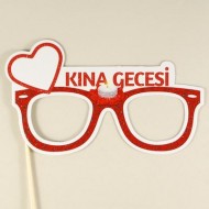 Kına Gecesi İsim Yazılabilen Simli Gözlük Konuşma Balonu