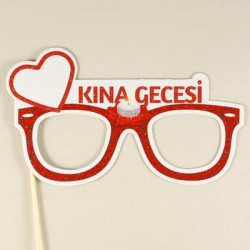 Kına Gecesi İsim Yazılabilen Simli Gözlük Konuşma Balonu