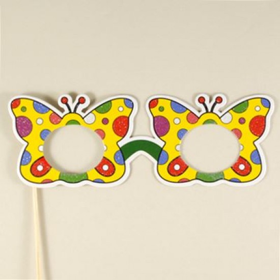 Rengarenk Kelebek Simli Konuşma Balonlu Gözlük