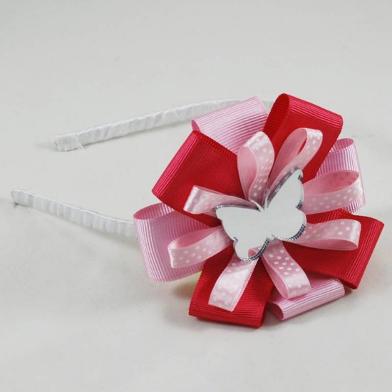 Ayna Kelebekli Pembe Lohusa Terlik Ve Taç Seti