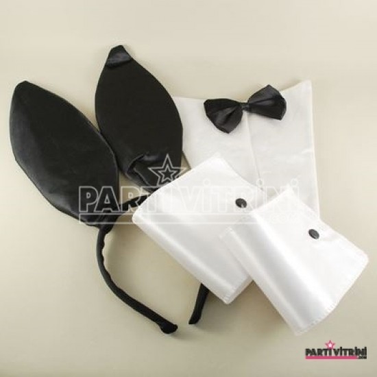 Bekarlığa Veda Manşet Ve Papyonlu Yaka Ve Tavşan Kulak Seti