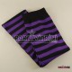 Mor Siyah Çizgili Diz Üstü Yetişkin Parti Çorabı