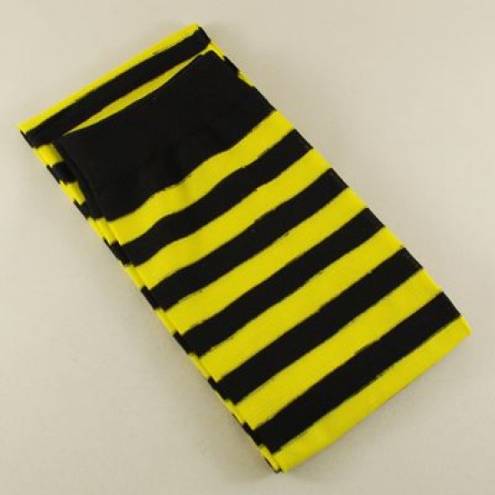 Sarı Siyah Çizgili Diz Üstü Yetişkin Parti Çorabı