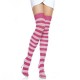 Siyah Beyaz Çizgili Diz Üstü Yetişkin Parti Çorabı