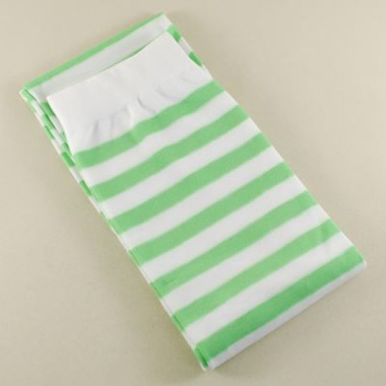 Yeşil Beyaz Çizgili Diz Üstü Yetişkin Parti Çorabı
