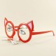 Kedi Temalı Ve Bıyıklı Kırmızı Parti Gözlüğü