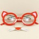 Kedi Temalı Ve Bıyıklı Kırmızı Parti Gözlüğü