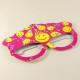 Smiley Görselli Pembe Parti Kağıt Gözlük