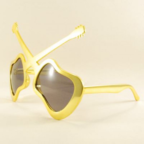 Altın Rengi Gitar Şeklinde Parti Gözlüğü