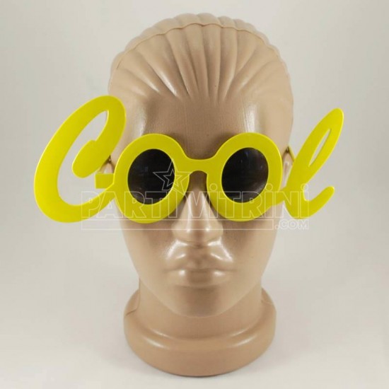 Cool Yazılı Sarı Parti Gözlüğü