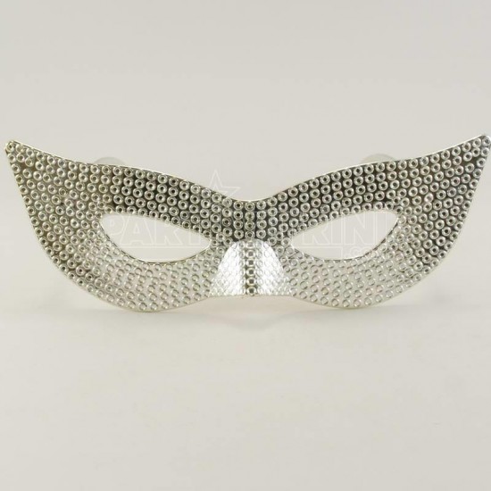 Gümüş Rengi Mask Şeklinde Parti Gözlüğü