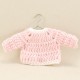Pembe Beyaz Süs Örgü Bebek Hırkası Askılı 10 Cm X 7.5 Cm