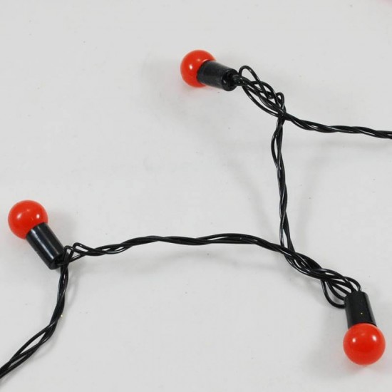 Top Şeklinde Kırmızı Yanan Led Yılbaşı Işıkları 50 Adet Işık 5 Metre