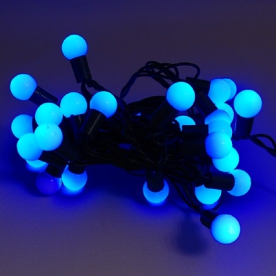 Top Şeklinde Mavi Yanan Led Yılbaşı Işıkları 50 Adet Işık 5 Metre