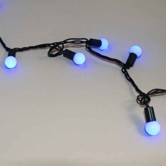 Top Şeklinde Mavi Yanan Led Yılbaşı Işıkları 50 Adet Işık 5 Metre