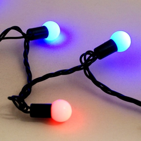 Top Şeklinde Rengarenk Yanan Led Yılbaşı Işıkları 50 Adet Işık 5 Metre