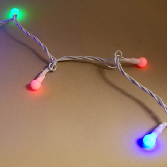 Top Şeklinde Rengarenk Yanan Led Yılbaşı Işıkları 50 Adet Işık 5 Metre